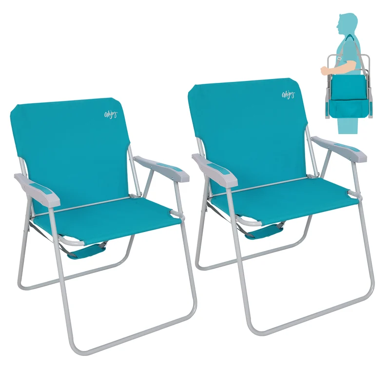 WEJOY AQUAL B10 XL Oversized Folding Beach Chair | High-Back Camping Chair with Hard Armrests