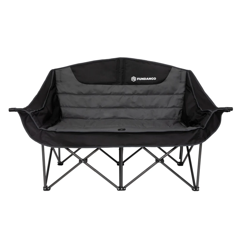 FUNDANGO Horizon Bliss P2 Double Folding Camping Loveseat | 2-Person Padded Outdoor Couch with Cup Holders Heavy Duty 880lb Capacity
