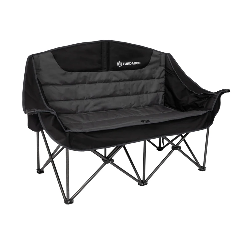 FUNDANGO Horizon Bliss P2 Double Folding Camping Loveseat | 2-Person Padded Outdoor Couch with Cup Holders Heavy Duty 880lb Capacity