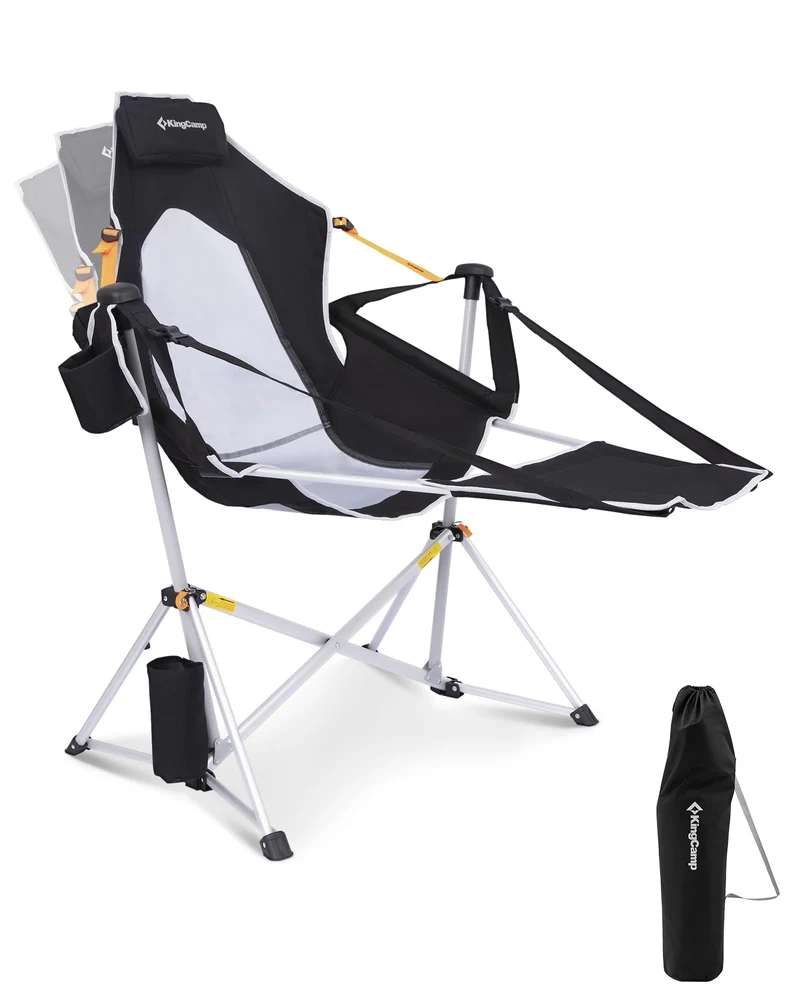 KingCamp ORCHID C20 COOL Hammock Chair with Footrest | Heavy Duty 400lb Capacity Swinging Camping Chair, Quick-Fold Portable Rocker with Cup Holder