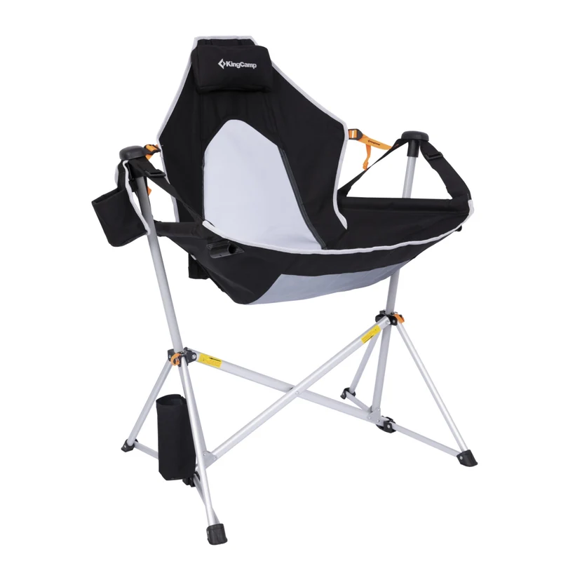 KingCamp ORCHID C20 COOL Hammock Chair with Footrest | Heavy Duty 400lb Capacity Swinging Camping Chair, Quick-Fold Portable Rocker with Cup Holder