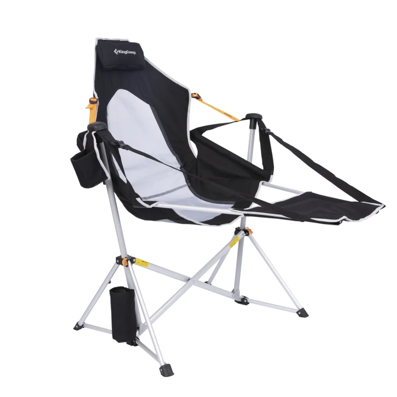 KingCamp ORCHID C20 COOL Hammock Chair with Footrest | Heavy Duty 400lb Capacity Swinging Camping Chair, Quick-Fold Portable Rocker with Cup Holder