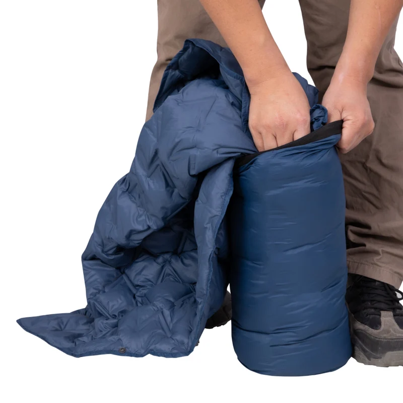 ATEPA Wearable Camping Blanket | 665FP Recycled Poncho Blanket for Outdoor, Stadium, Travel – Water-Resistant, Seamless Quilt, 78.7" x 57"