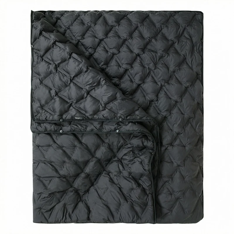 ATEPA Wearable Camping Blanket | 665FP Recycled Poncho Blanket for Outdoor, Stadium, Travel – Water-Resistant, Seamless Quilt, 78.7" x 57"