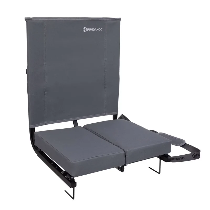 FUNDANGO Extra Wide Stadium Seat with Back Support - Portable Folding Bleacher Chair for Football, Baseball, Concerts & Outdoor Events