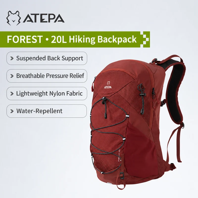 ATEPA FOREST Day & Multi-Day Hiking Backpack – 20L, 25L, 40L Sizes – Lightweight Hydration-Ready Pack with Rain Cover