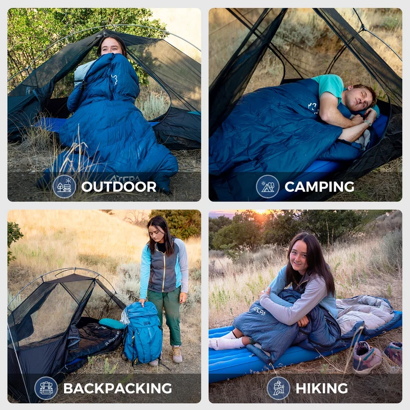 ATEPA ELEMENTS 600 3-in-1 Convertible Sleeping Bag | 600g 650FP Down, Extra-Wide Cold Weather Bag & Quilt, Zips to Double