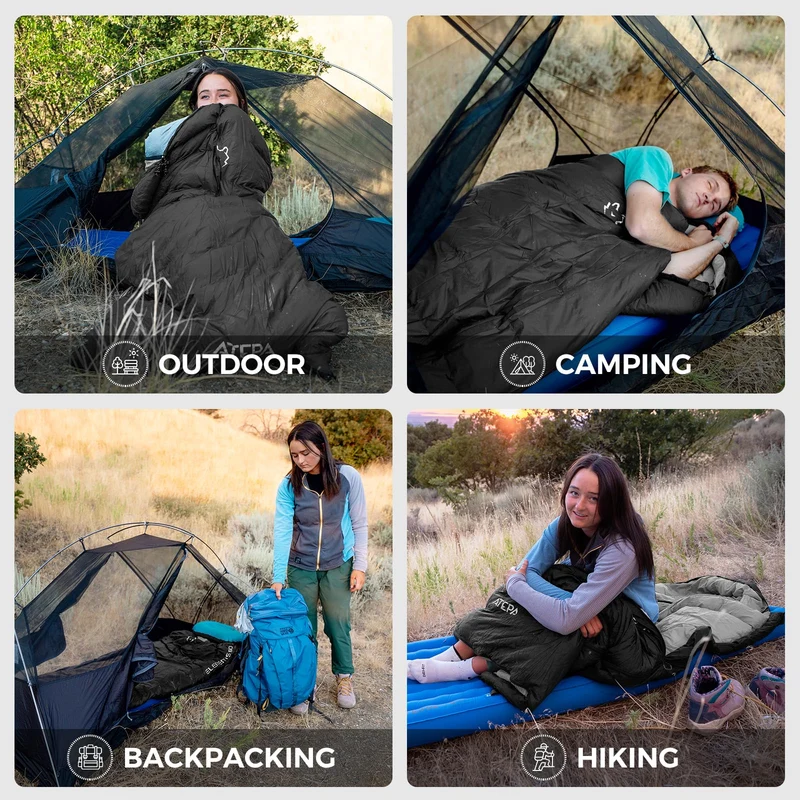 ATEPA ELEMENTS 600 3-in-1 Convertible Sleeping Bag | 600g 650FP Down, Extra-Wide Cold Weather Bag & Quilt, Zips to Double