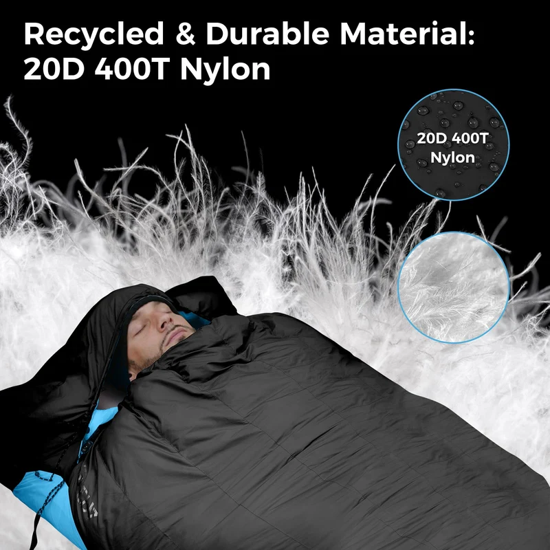 ATEPA BULWARK 300 3-in-1 Convertible Sleeping Bag | 300g 650FP Down Blend for Backpacking & Camping