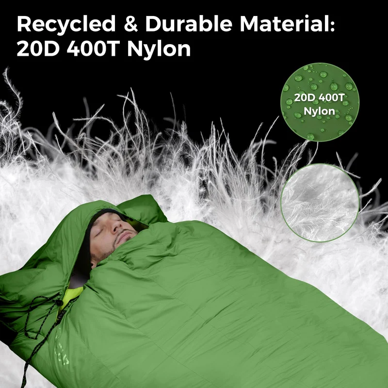 ATEPA BULWARK 300 3-in-1 Convertible Sleeping Bag | 300g 650FP Down Blend for Backpacking & Camping