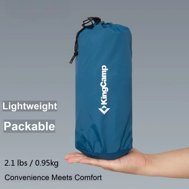 KingCamp DELUXE 10.1 Inflatable Sleeping Pad – Built‑In Foot Pump & Pillow, Ultra‑Light Camping Mat