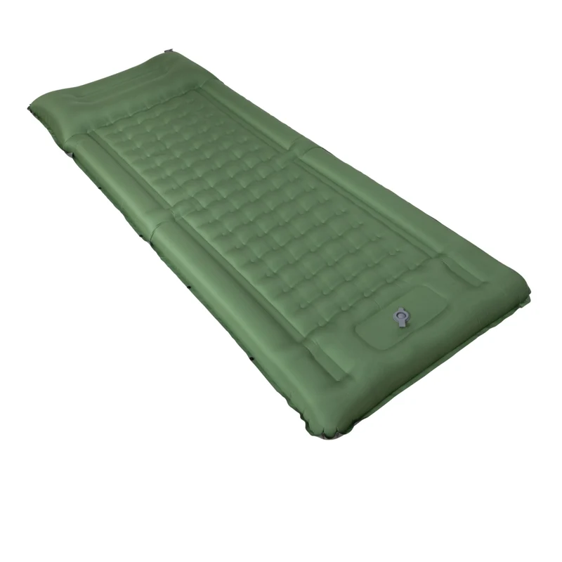 KingCamp DELUXE 12 Inflatable Sleeping Pad – Built‑In Foot Pump & Pillow, Lightweight Camping Mat