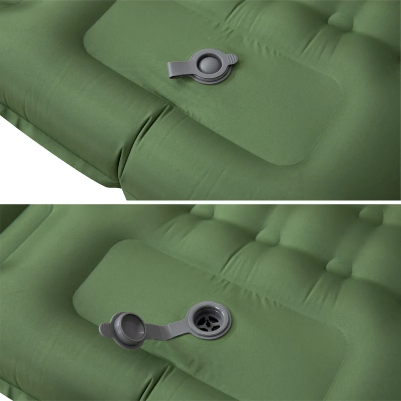 KingCamp DELUXE 12 Inflatable Sleeping Pad – Built‑In Foot Pump & Pillow, Lightweight Camping Mat