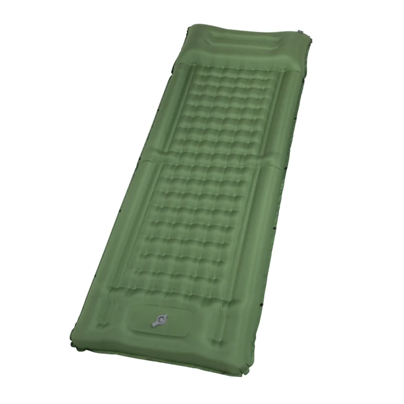 KingCamp DELUXE 12 Inflatable Sleeping Pad – Built‑In Foot Pump & Pillow, Lightweight Camping Mat