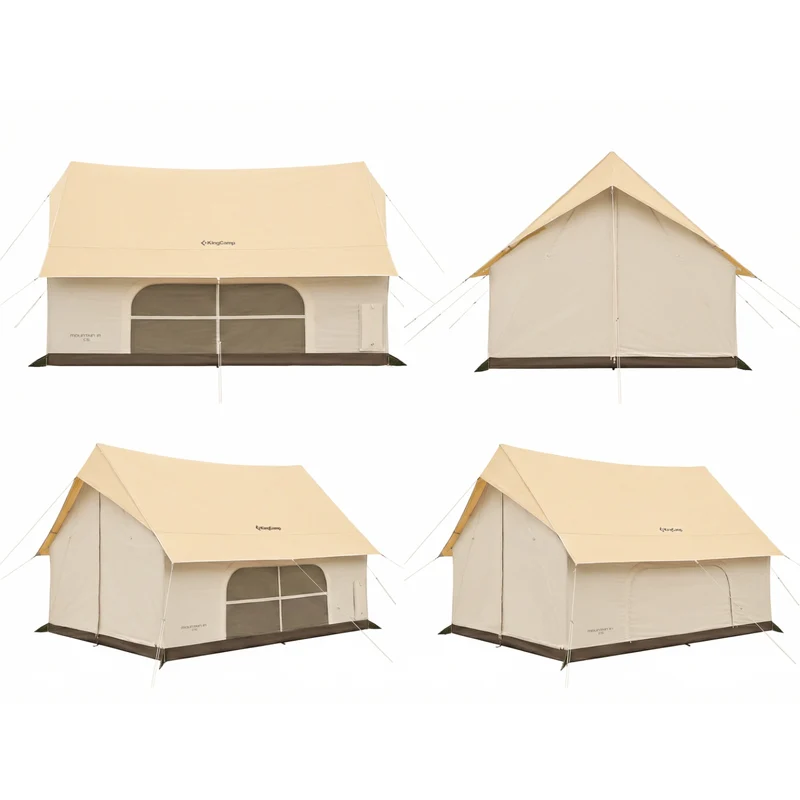 KingCamp MOUNTAIN IN C5 Canvas Hot Tent | 5-6 Person Cabin Tent with Stove Jack, Waterproof & Windproof for 4-Season Camping