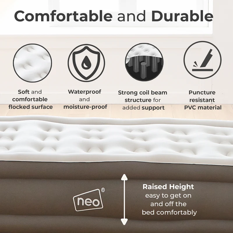 Neo Double King Inflatable Air Bed with Built-in Electric Pump