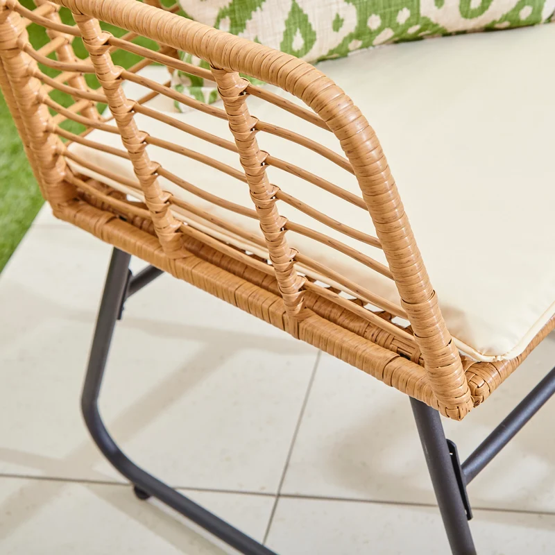Neo 3 Piece Bamboo Style Garden Table & Chairs Bistro Set