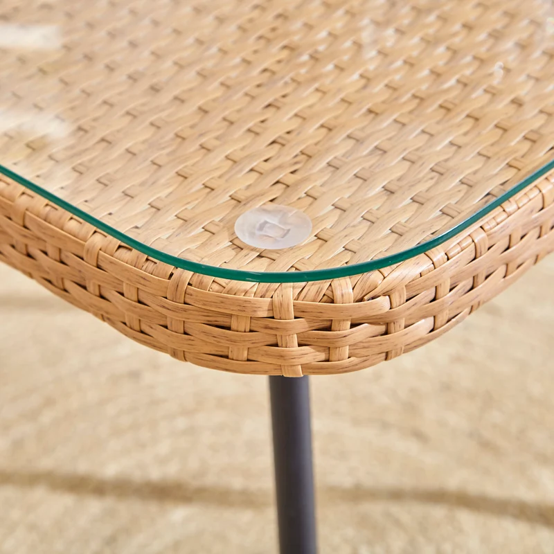 Neo 3 Piece Bamboo Style Garden Table & Chairs Bistro Set