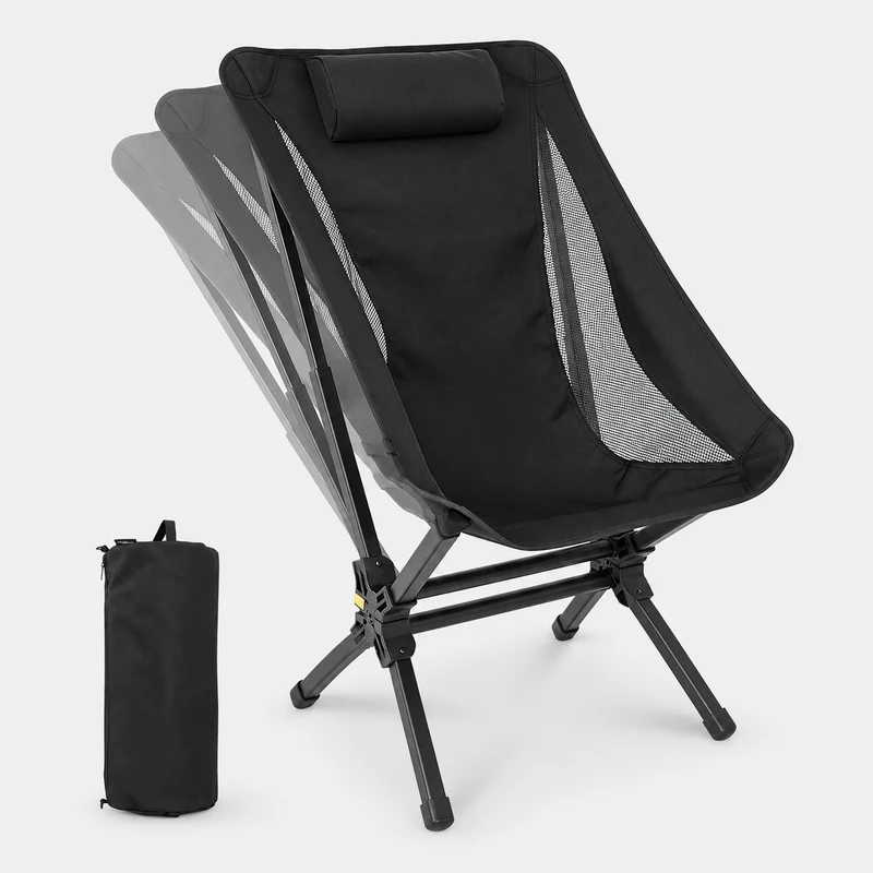 KingCamp Lightweight High Back Camping Chair with Gentle Sway, Quick-Fold Aluminum Chair, 330 lbs Capacity, 39.8" Tall Backrest with Carry Bag