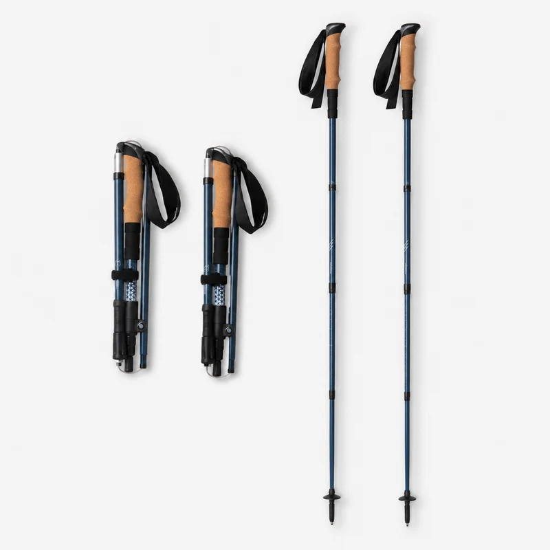 ATEPA FLYTREK Z1 Carbon Fiber Trekking Pole, 5-Section Folding Hiking Pole, 45.3-53.1" Adjustable, Cork EVA Grip, 8.1 oz, 15" Packed
