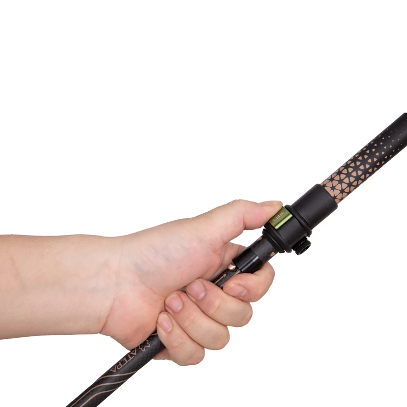 ATEPA FLYTREK Z1 Carbon Fiber Trekking Pole, 5-Section Folding Hiking Pole, 45.3-53.1" Adjustable, Cork EVA Grip, 8.1 oz, 15" Packed