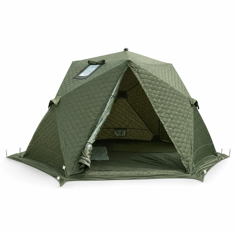 KingCamp SnowHouse X2 Insulated Hot Tent, 4-Season Winter Camping Tent with Stove Jack, Quick Setup, TPU Windows & Snow Support Pole