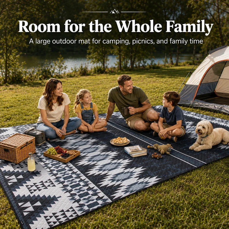 KingCamp ISIAY MAX 3.4 Large Camping Mat, 11.2 x 7.9 ft Insulated Picnic Blanket for Tent, Camping, Beach & Family Outdoor Use