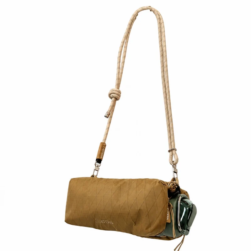 ATEPA Rugged Mini Trail Sling Bag, 210D Ripstop Nylon Crossbody Pouch with Rope Strap, Dual Compartments & Bungee Storage