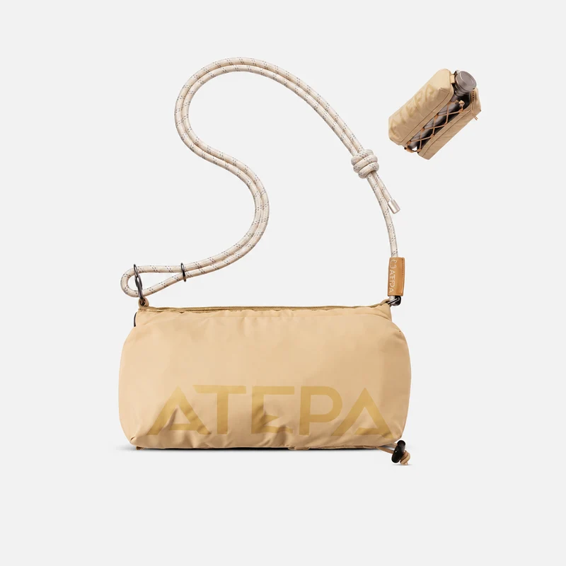 ATEPA Mini Trail Sling Bag, Unisex Lightweight Crossbody Pouch with Rope Strap, Dual Compartments & Bungee Storage