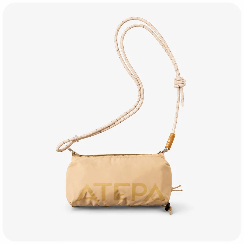 ATEPA Mini Trail Sling Bag, Unisex Lightweight Crossbody Pouch with Rope Strap, Dual Compartments & Bungee Storage