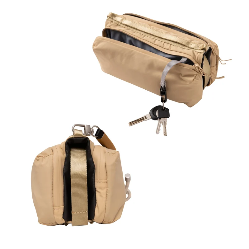 ATEPA Mini Trail Sling Bag, Unisex Lightweight Crossbody Pouch with Rope Strap, Dual Compartments & Bungee Storage