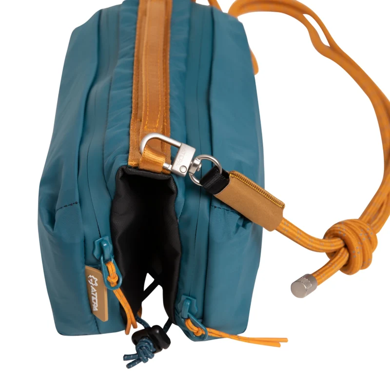 ATEPA Mini Trail Sling Bag, Unisex Lightweight Crossbody Pouch with Rope Strap, Dual Compartments & Bungee Storage