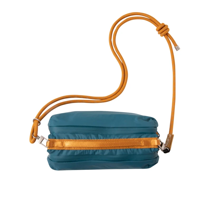 ATEPA Mini Trail Sling Bag, Unisex Lightweight Crossbody Pouch with Rope Strap, Dual Compartments & Bungee Storage
