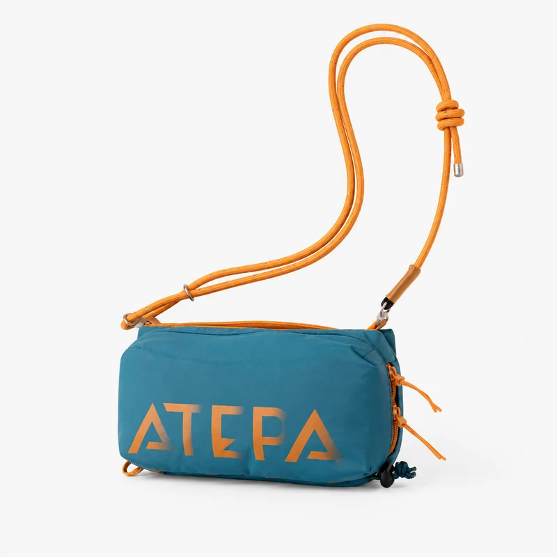 ATEPA Mini Trail Sling Bag, Unisex Lightweight Crossbody Pouch with Rope Strap, Dual Compartments & Bungee Storage