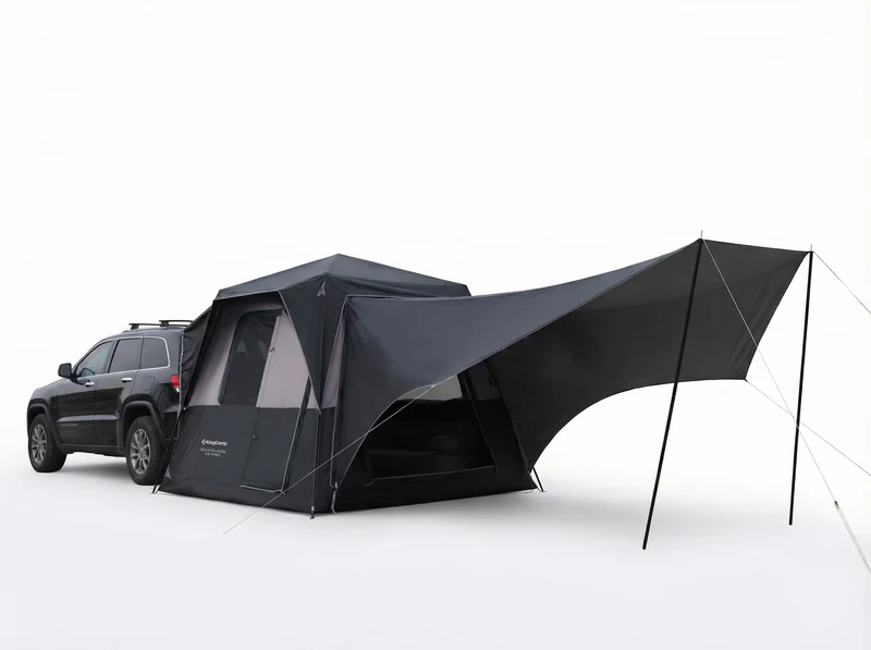 KingCamp BOUNDLESS X3 PRO Tarp UPF50+ Waterproof Canopy for SUV Tent, 15+ sq ft Expandable Sun Shelter, Standalone or Connects to X3 PRO Camping Tent