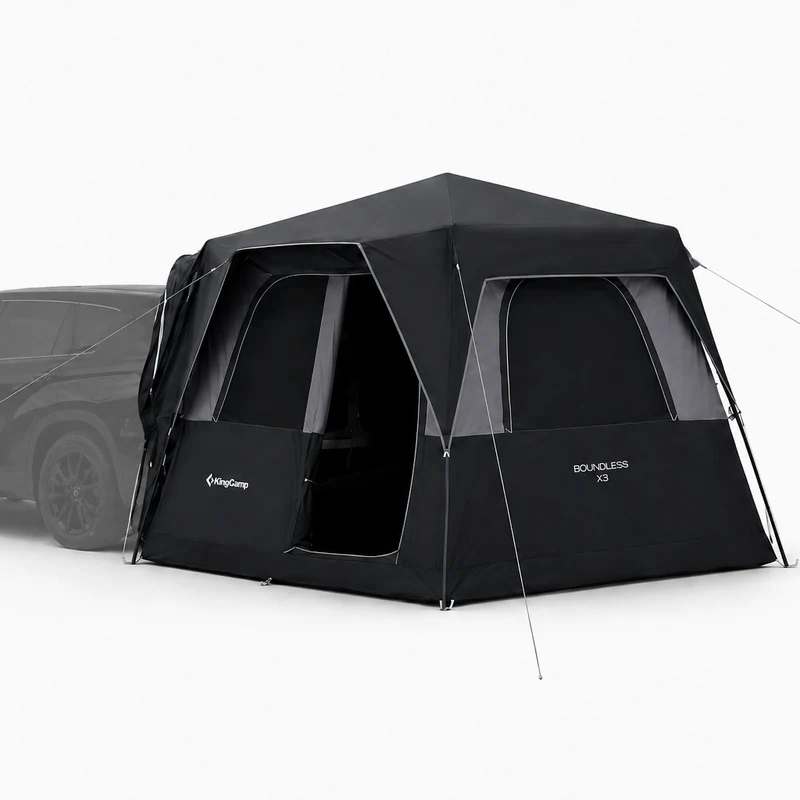 KingCamp SUV Tent with Movie Screen | 5-6 Person Quick-Setup Car Camping Tent, 9.2x9.2ft Waterproof Family Shelter for Tailgating & Overlanding