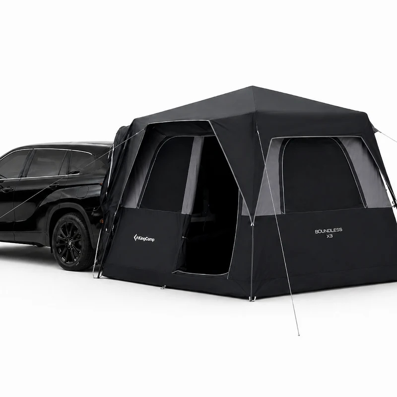 KingCamp SUV Tent with Movie Screen | 5-6 Person Quick-Setup Car Camping Tent, 9.2x9.2ft Waterproof Family Shelter for Tailgating & Overlanding