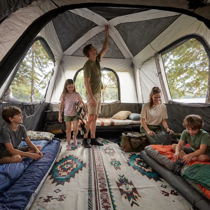 KingCamp SUV Tent with Movie Screen | 5-6 Person Quick-Setup Car Camping Tent, 9.2x9.2ft Waterproof Family Shelter for Tailgating & Overlanding