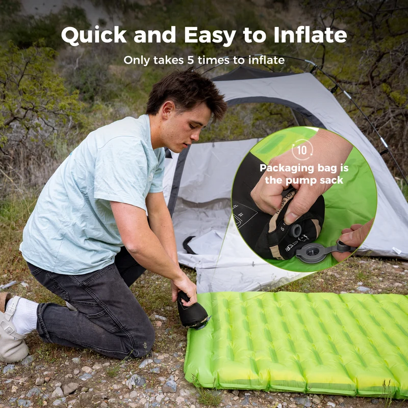 ATEPA Ultralight Insulated Sleeping Pad R Value 6 with Pump Sack