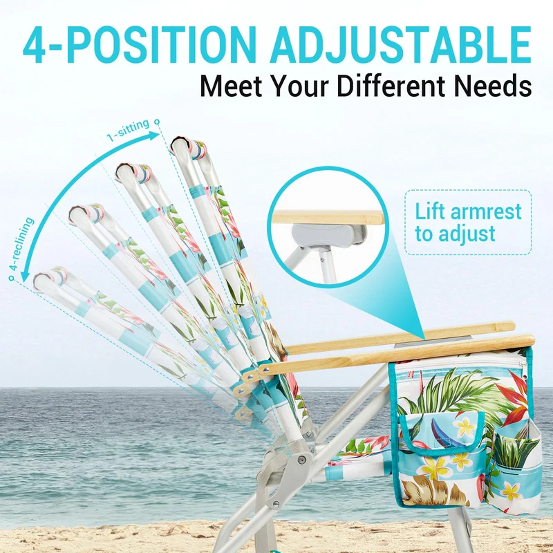 WEJOY Premium High Back Beach Chair Aluminum Camping Chair