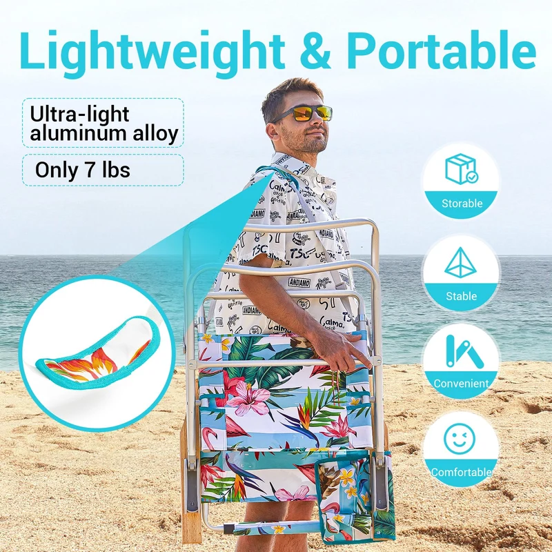 WEJOY Premium High Back Beach Chair Aluminum Camping Chair