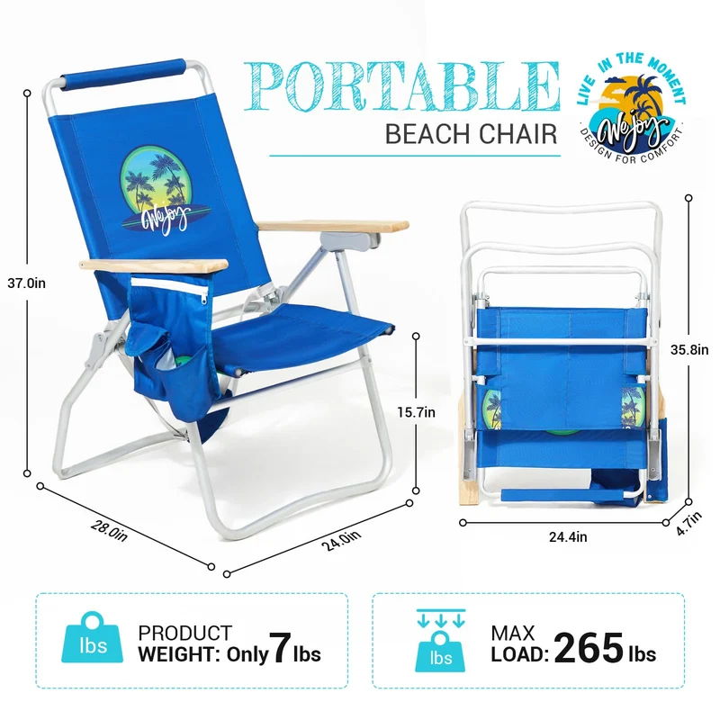 WEJOY Premium High Back Beach Chair Aluminum Camping Chair
