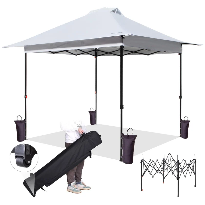 FUNDANGO 10x10ft Heavy-Duty Pop Up Outdoor Canopy Tent Sun Shelter Tent