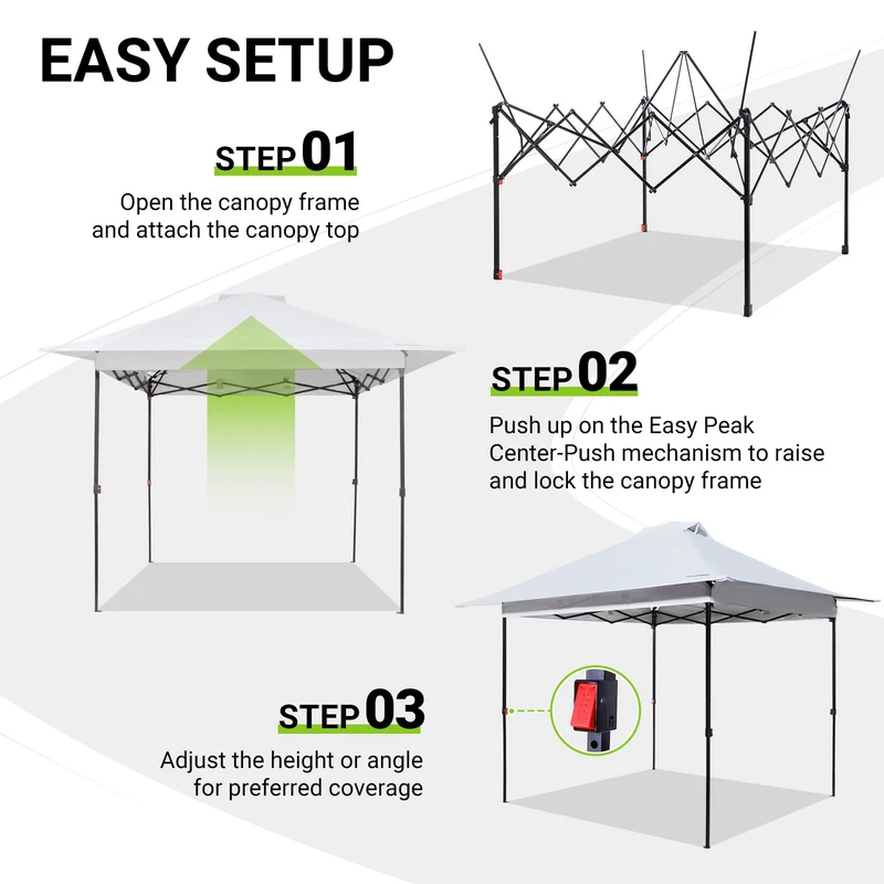 FUNDANGO 10x10ft Heavy-Duty Pop Up Outdoor Canopy Tent Sun Shelter Tent