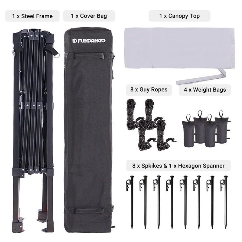 FUNDANGO 10x10ft Heavy-Duty Pop Up Outdoor Canopy Tent Sun Shelter Tent