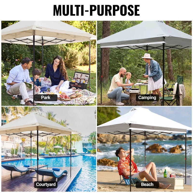 FUNDANGO 10x10ft Heavy-Duty Pop Up Outdoor Canopy Tent Sun Shelter Tent