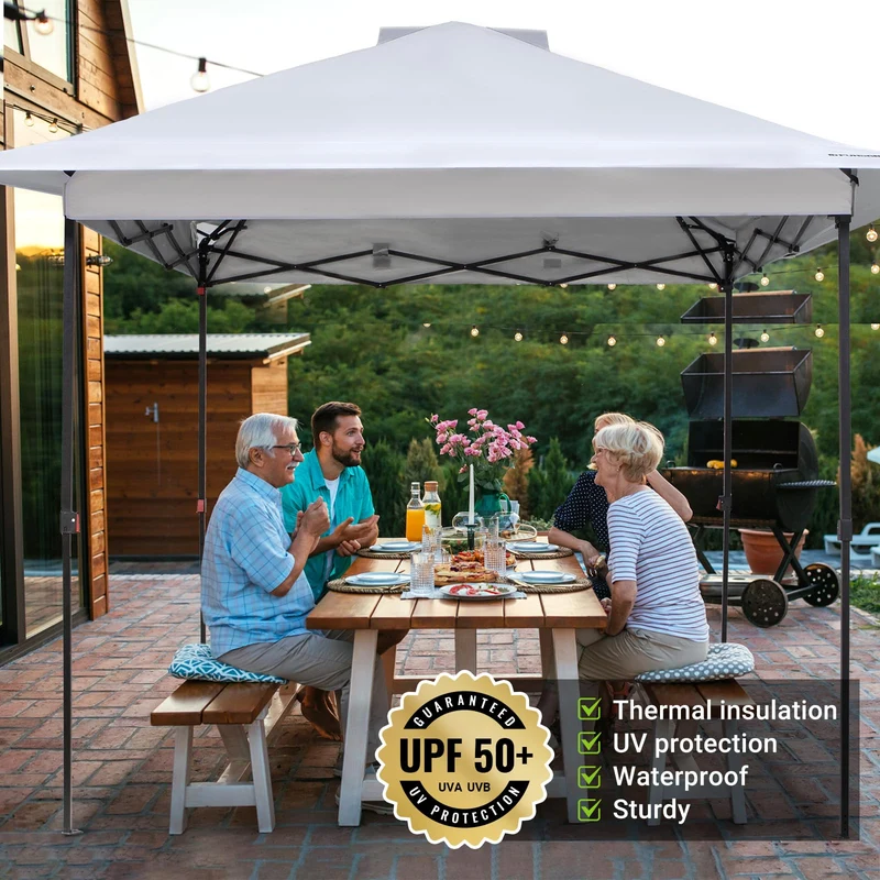 FUNDANGO 10x10ft Heavy-Duty Pop Up Outdoor Canopy Tent Sun Shelter Tent