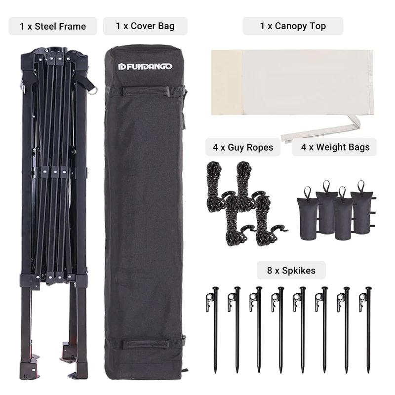 FUNDANGO 10x10ft Heavy-Duty Pop Up Outdoor Canopy Tent Sun Shelter Tent