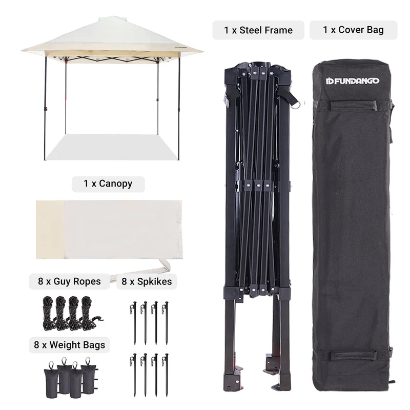 FUNDANGO 10x10ft Heavy-Duty Pop Up Outdoor Canopy Tent Sun Shelter Tent