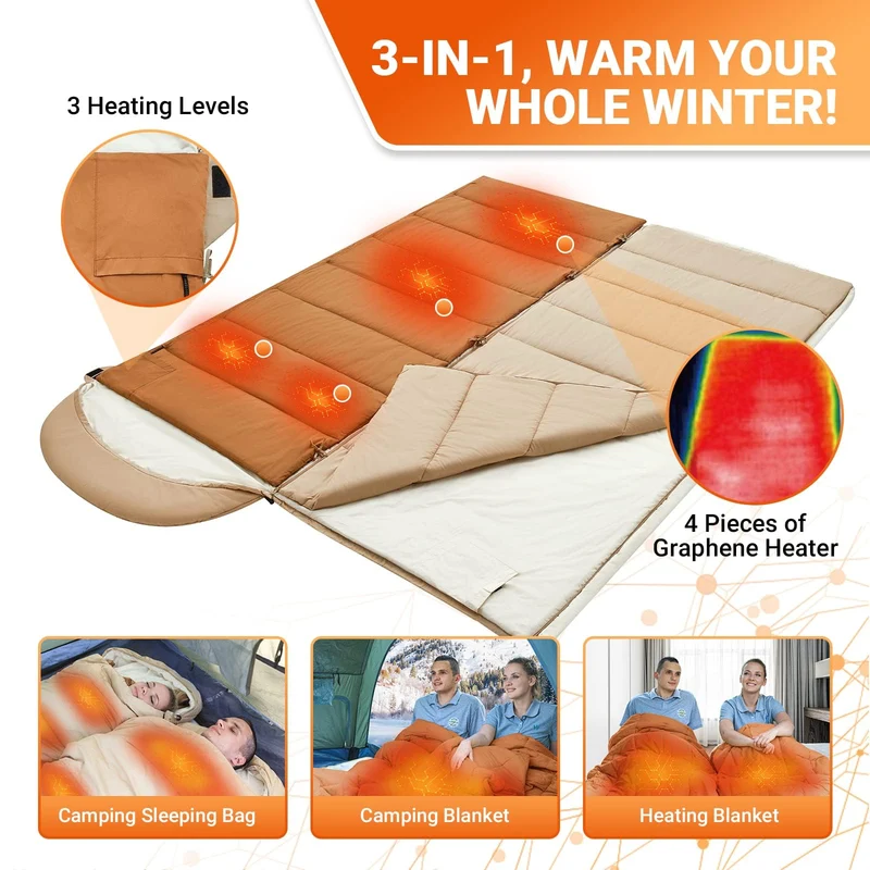 KingCamp WHEATLAND 450 3 in 1 Heated Sleeping Bag